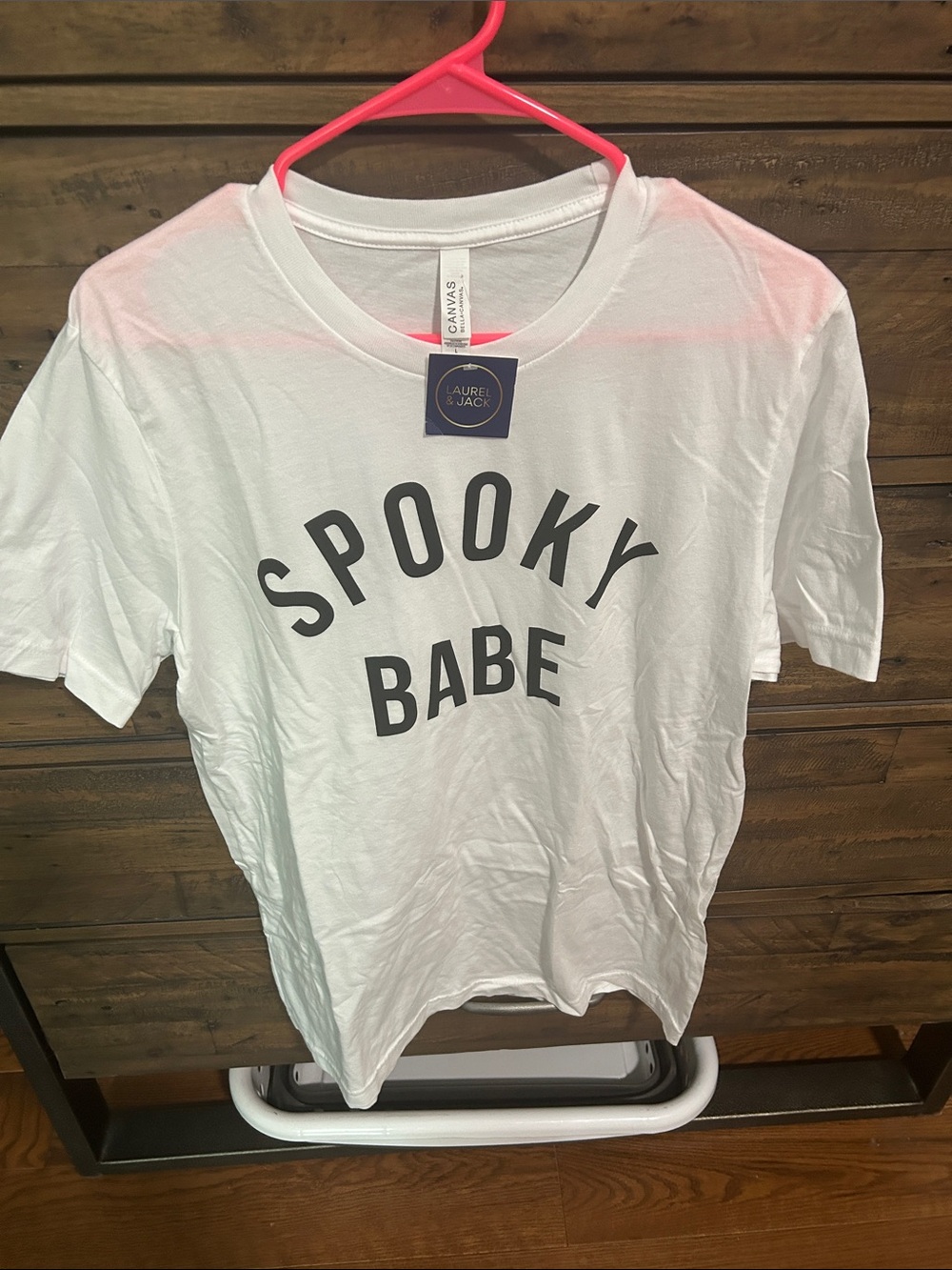 Bella Canvas White 'Spooky Babe' Graphic Tee